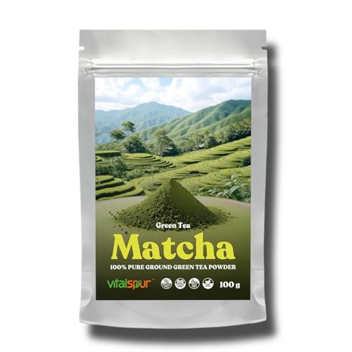VitalSpur Matcha Grüntee Pulver 100% Natürlich Reines, Matcha Tee Original Green Tea ideal zum Trinken. Grüntee für Latte, Smoothies Getränk, 100 g VitalSpur Matcha Grüntee Pulver 100% Natürlich Reines, Matcha Tee Original Green Tea ideal zum Trinken. Grüntee für Latte, Smoothies Getränk, 100 g von VitalSpur