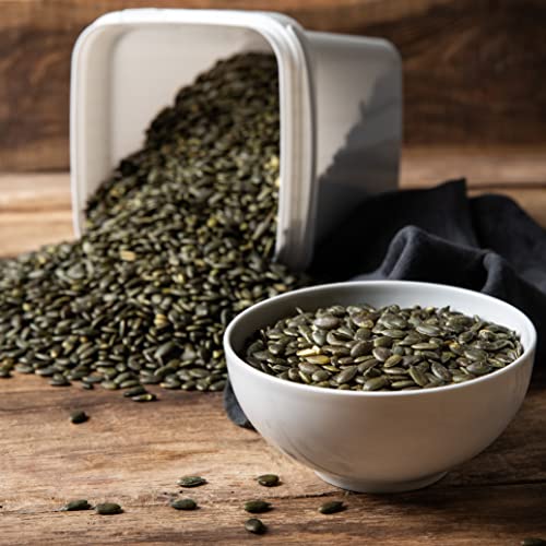 Kürbiskerne geschält grün im praktischen Behälter naturbelassen unbehandelt ungesalzen roh ungeröstet Rohkost vegan zum Essen Premium Qualität 1,5 kg 3,5 kg (3,5kg) von Vitalesia