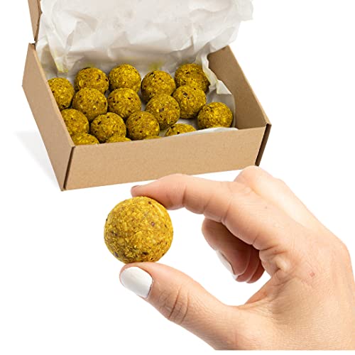 Vitalityballs - 18x Natürliche Energy Balls "Golden Ball" ohne zusätzlichem Zucker 100 % Vegan und Glutenfrei - Energiekugel Power Snacks - Energiebällchen mit Datteln von Vitalityballs