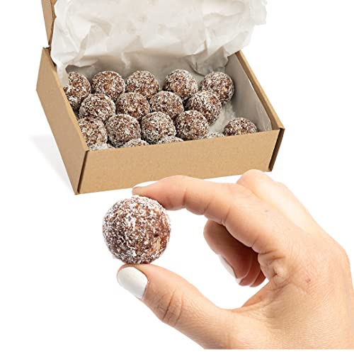 Vitalityballs - 18x Natürliche Energy Balls "Strawberry Coconut" ohne zusätzlichem Zucker 100 % Vegan & Glutenfrei - Energiekugel Power Snacks - Energiebällchen mit Datteln fruchtig exotisch von Vitalityballs