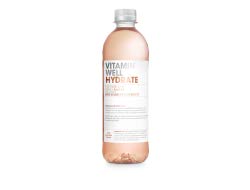 Vitamin Well Vitamin Getränk Hydrat Rhabarber und Erdbeere 50 cl pro PET-Flasche, Tablett 12 Flaschen von Vitamin Well