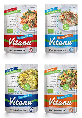 Vitanu Shirtaki Reis und Nudeln in 4 Formen, 4er Pack (4 x 200 g) von Vitanu