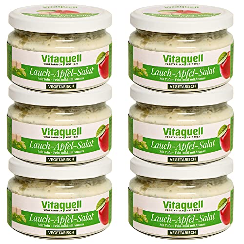 Vitaquell 6 x Lauch-Apfel-Salat - vegetarisch, fein mild, 200g von Vitaquell