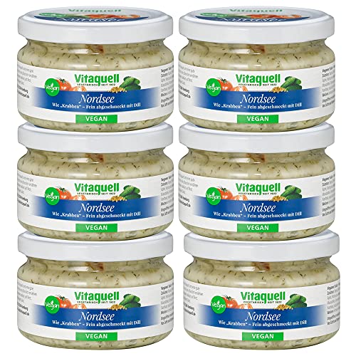Vitaquell 6 x Nordsee-Salat Veganer Salatgenuss – wie „Krabbensalat“, 180 g. von Vitaquell