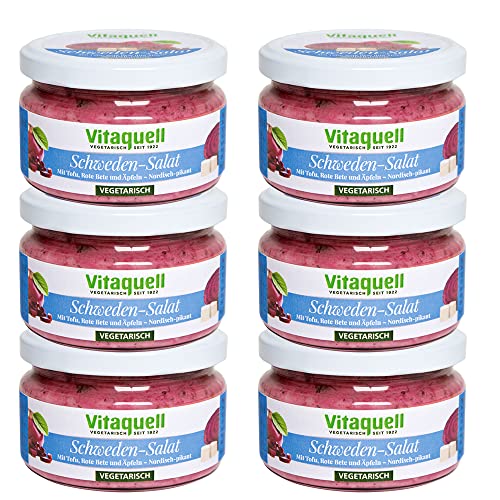 Vitaquell 6 x Schweden-Salat - vegetarisch, nordisch pikant, 200g von Vitaquell