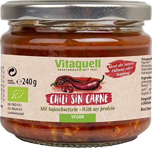 Vitaquell Bio Chili Sin Carne, 240 g Fertiggericht - ideal als Sauce zu Reis, Topping oder Füllung Vitaquell Bio Chili Sin Carne, 240 g Fertiggericht - ideal als Sauce zu Reis, Topping oder Füllung von Vitaquell
