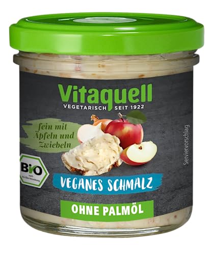 Vitaquell Bio Veganes Schmalz Palmölfrei, 120 g Bio Brotaufstrich, Palmölfreies Schmalz von Vitaquell