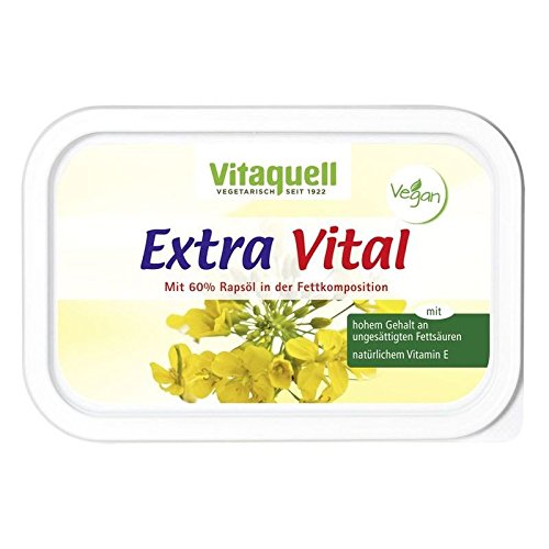 Vitaquell Extra Vital Pflanzen-Margarine mit 60 % Rapsöl und reich an Vitamin E Vitaquell Extra Vital Pflanzen-Margarine mit 60 % Rapsöl und reich an Vitamin E von Vitaquell