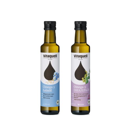 Vitaquell Omega 3 DHA Öl, 250 ml + Leinöl Goldleinsaat Bio, nativ 250 ml Vitaquell Omega 3 DHA Öl, 250 ml + Leinöl Goldleinsaat Bio, nativ 250 ml von Vitaquell