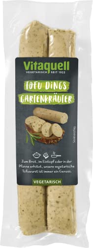 Vitaquell Tofu-Dings Gartenkräuter, 2 x 75 g vegetarische Tofu-Wurst von Vitaquell