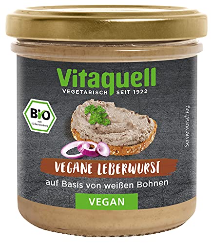 Vitaquell Vegane Leberwurst auf Basis von weißen Bohnen, 125 g im Glas von Vitaquell
