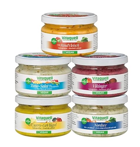 Vitaquell Vegane Salatkiste, 5 x 180 g Salate rein pflanzlich To Go von Vitaquell