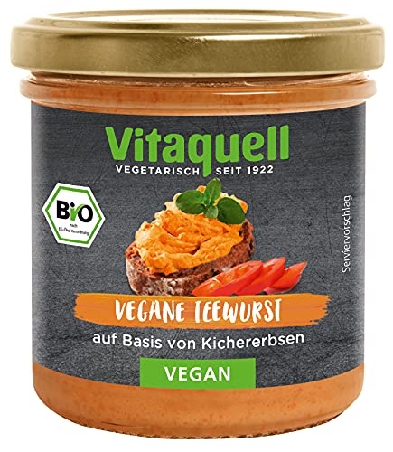 Vitaquell Vegane Teewurst auf Basis von Kichererbsen, 125 g im Glas von Vitaquell