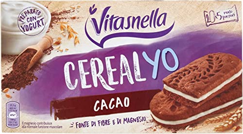 Vitasnella Cereal Yo Cacao Kekse Vollkornkekse mit Cerealien und Kakao gefüllt mit leckerem Joghurt 253g von Vitasnella