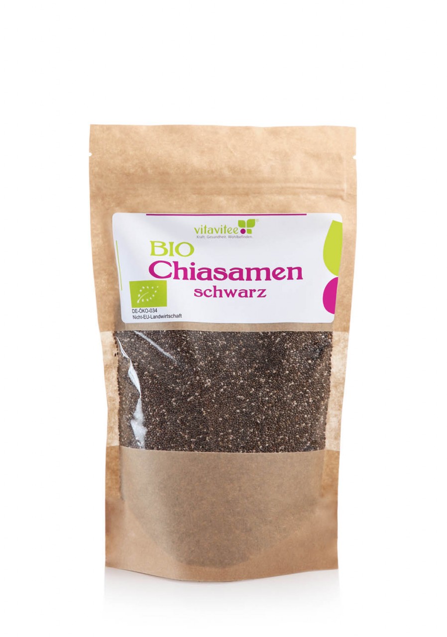 Bio Chiasamen schwarz - Wunderpflanze der Azteken von Vitavitee