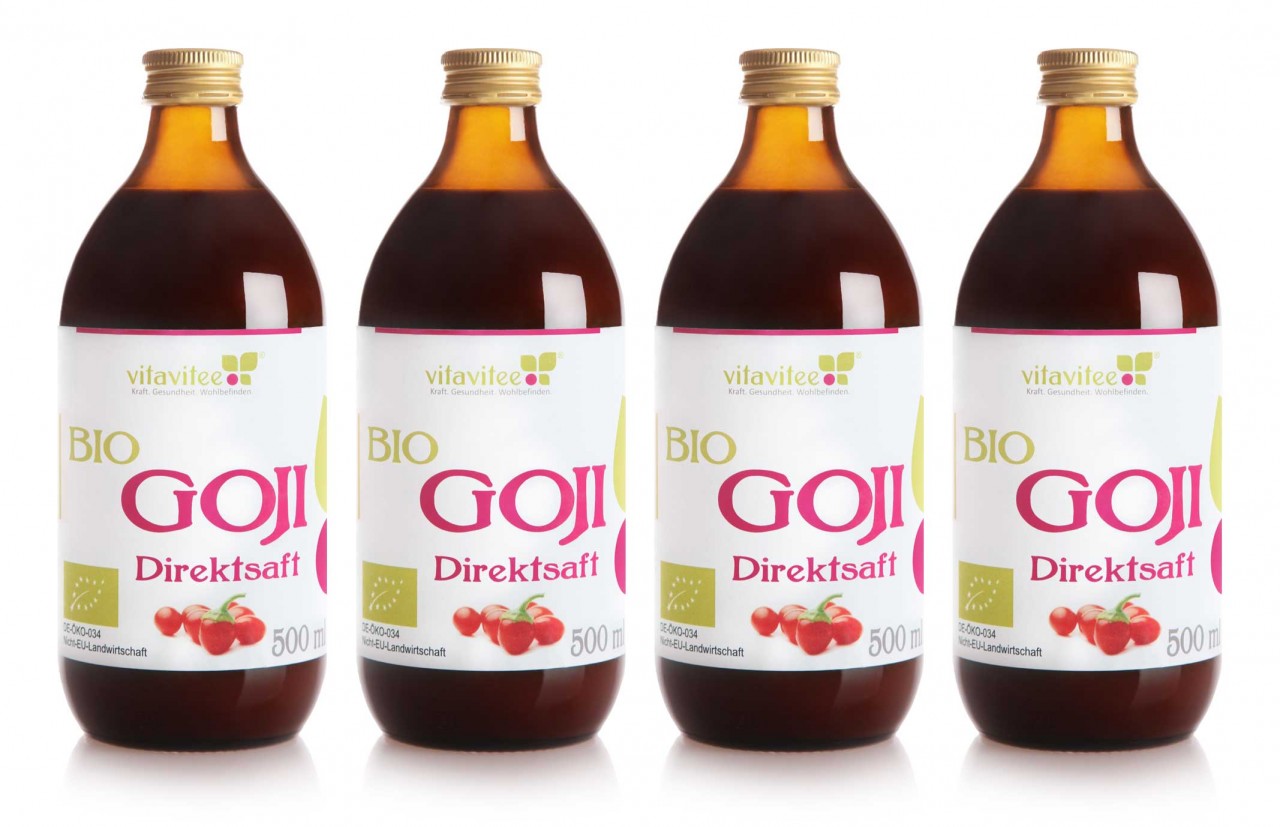 Bio Goji Direktsaft 4 x 0,5 Liter Sparset von Vitavitee