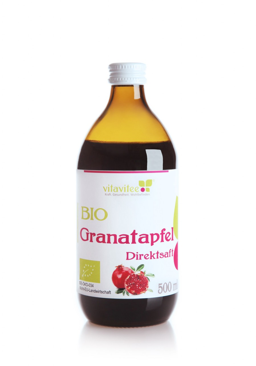 Bio Granatapfel Direktsaft 0,5 Liter - Energie und Stärke von Vitavitee