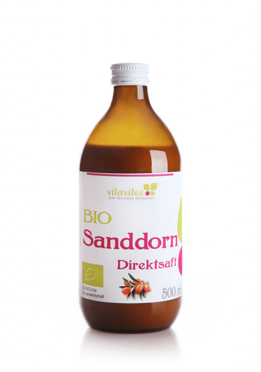 Bio Sanddorn Direktsaft 0,5 Liter - Natur pur von Vitavitee