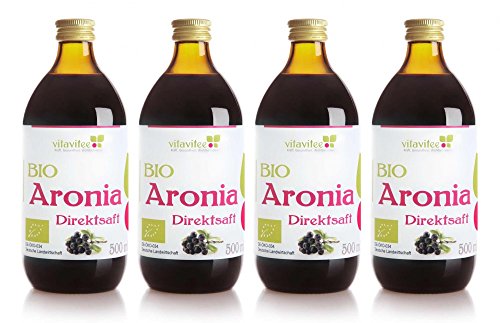 Vitavitee Bio Aronia Direktsaft Aroniasaft (4 x 500 ml) von Vitavitee