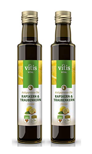 VITIS Vital Raps & Traubenkernöl "Zitrone", kaltgepresst, 2er Pack (2 x 250 ml) von Vitis
