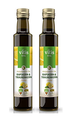 VITIS Vital Raps & Traubenkernöl "Zitrone", kaltgepresst, 2er Pack (2 x 250 ml) von Vitis