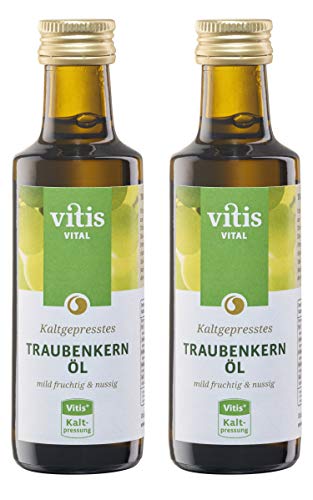 Vitis Vital Traubenkernöl | schonend kaltgepresst | reich an Vitamin E | regional produziert an der Mosel | zertifizierter Herstellungsprozess | zum Kochen, Backen, Braten | Flasche 100ml von Vitis