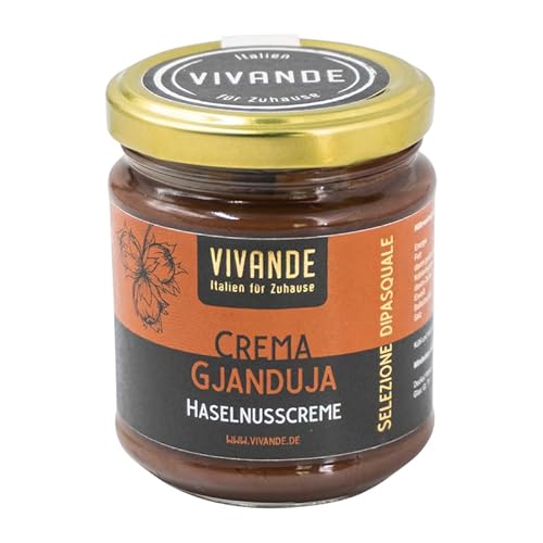 Nuss Nougat Creme aus Italien mit min. 55% Haselnüsse 400g, Vegan, Leckerer Kakao-Haselnuss-Brotaufstrich ohne Palmöl, Haselnusscreme ohne Palmöl. Nuss Nougat Creme aus Italien mit min. 55% Haselnüsse 400g, Vegan, Leckerer Kakao-Haselnuss-Brotaufstrich ohne Palmöl, Haselnusscreme ohne Palmöl. von Vivande - Italien für Zuhause