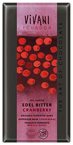 10er-VE Bio Schokolade Edel Bitter Cranberry 100g Vivani von Vivani