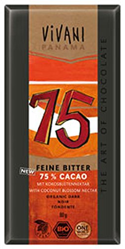 10er-VE Bio Schokolade Feine Bitter mit 75% Kakao 80g Vivani von Vivani