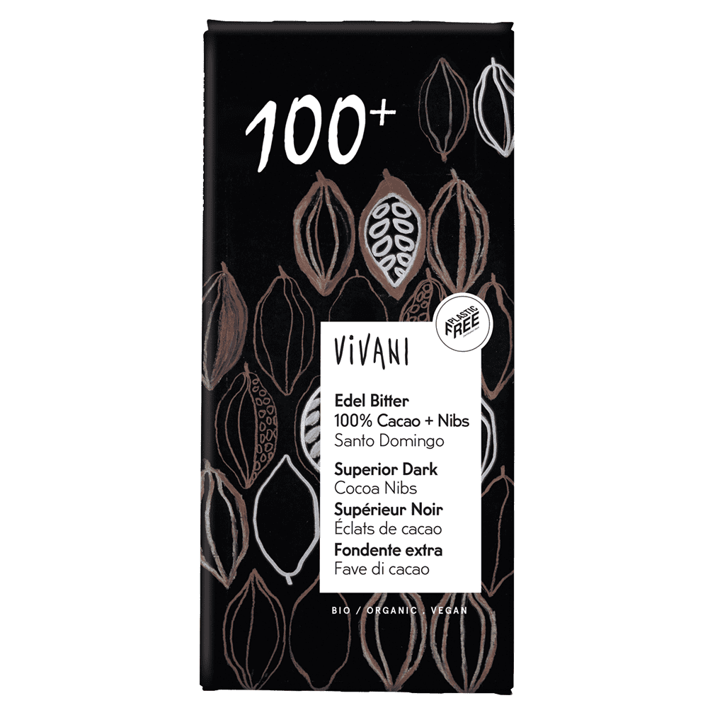 Bio Edel Bitter 100% Cacao Schokolade von Vivani