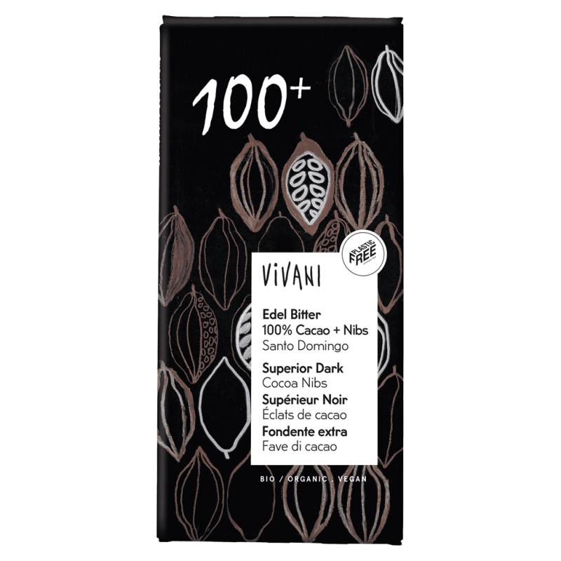Bio Edel Bitter 100% Cacao Schokolade von Vivani