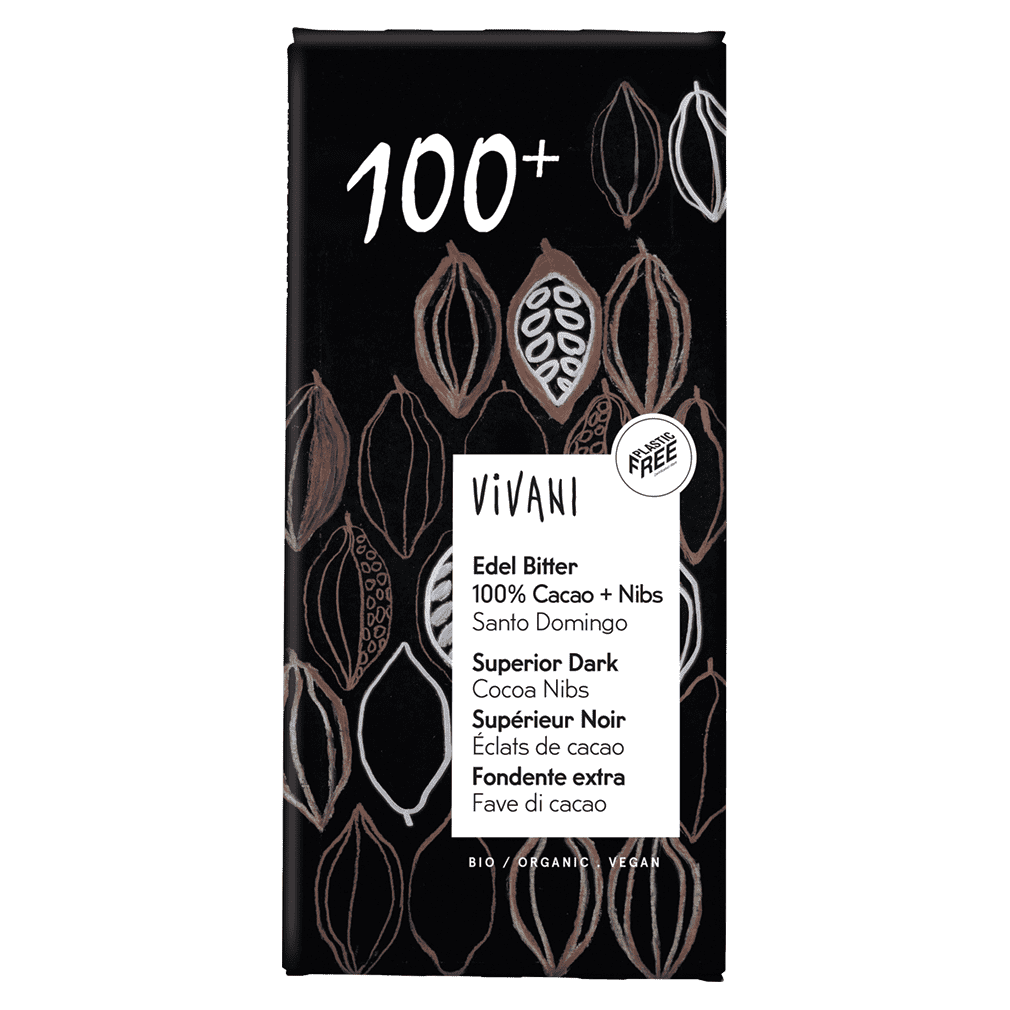 Bio Edel Bitter 100% Cacao Schokolade Bio Edel Bitter 100% Cacao Schokolade von Vivani