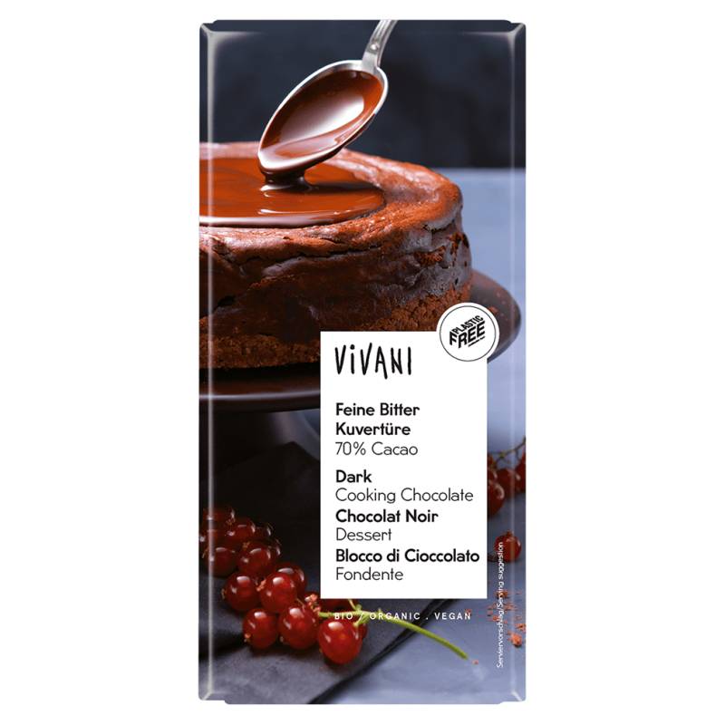 Bio Feine Bitter Kuvertüre 70% Cacao von Vivani