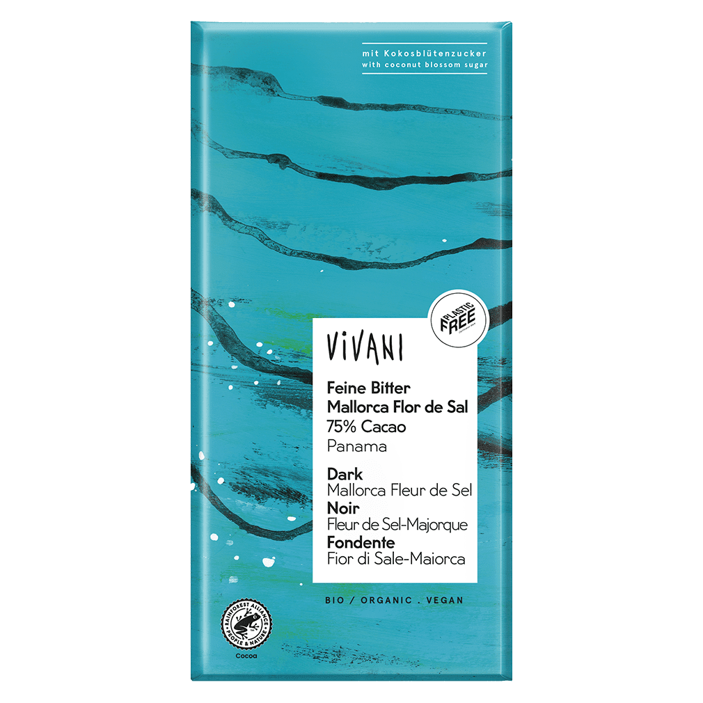 Bio Feine Bitter Mallorca Flor de Sal 75% Cacao Bio Feine Bitter Mallorca Flor de Sal 75% Cacao von Vivani