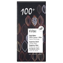 Edelbitterschokolade mit 100% Kakao & Kakao-Nibs Edelbitterschokolade mit 100% Kakao & Kakao-Nibs von Vivani
