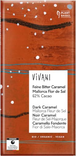 Feine Bitter Caramel Mallorca Flor de Sal 62% Cac. 12 x 80 gr Feine Bitter Caramel Mallorca Flor de Sal 62% Cac. 12 x 80 gr von Vivani
