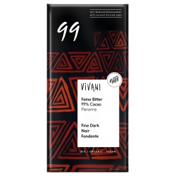 Feine Bitterschokolade mit 99% Kakao von Vivani