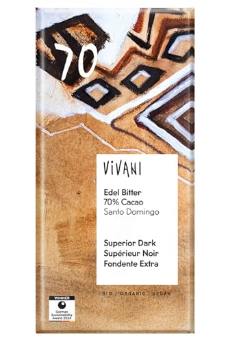 VIVANI Schokolade, Edel Bitter, 70% Cacao, 100g (1er Pack) von Vivani