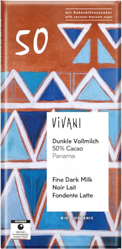 Vivani Bio Dunkle Vollmilch 50% Cacao (2 x 80 gr) von Vivani