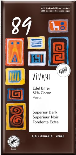 Vivani Bio Edel Bitter 89% Cacao Peru m. Kokosblütenzucker (6 x 80 gr) von Vivani