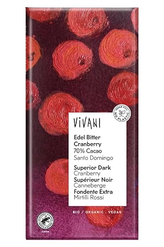 Vivani Edel Bitter, 70% Cacao, Cranberry, 100g (1) von Vivani