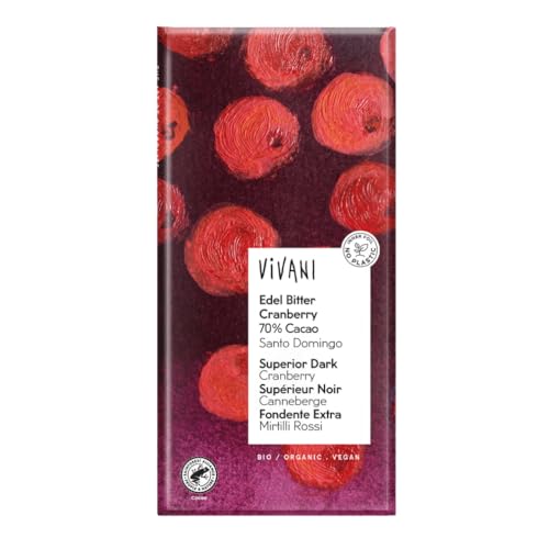 Vivani Edel Bitter, 70% Cacao, Cranberry, 100g (12) von Vivani