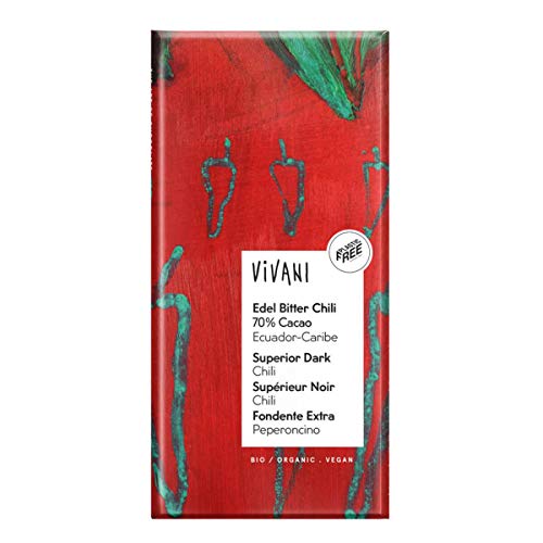 Vivani - Edel Bitter Chili Schokolade 70% Cacao Ecuador-Caribe - 100 g - 10er Pack Vivani - Edel Bitter Chili Schokolade 70% Cacao Ecuador-Caribe - 100 g - 10er Pack von Vivani