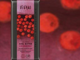 Vivani Edelbitterschokolade mit Cranberries (100 g) - Bio von Vivani