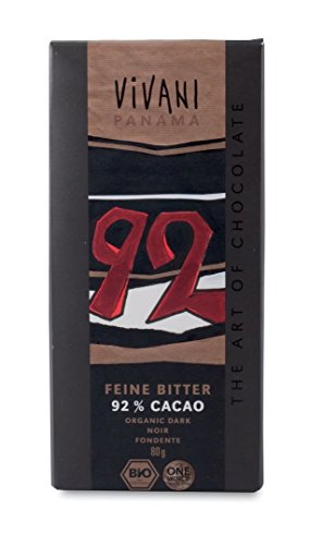 Vivani - Feine Bitter Schokolade 92 % Cacao Panama mit Kokosblütenzucker - 80 g - 10er Pack von Vivani