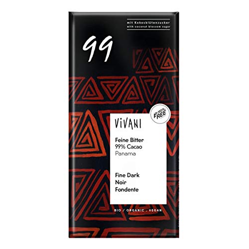 Vivani - Feine Bitter Schokolade 99 % Cacao Panama - 80 g - 10er Pack von Vivani