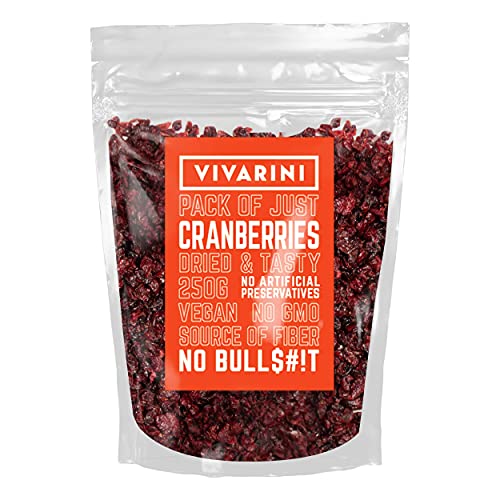 Vivarini Cranberrys 1kg | Angenehmer, herb-süßer Geschmack | Fit als Snack | Zusatz zu Tee, Mate Tee, Speisen und Desserts | Wertvolle Nährstoffquelle | Getrocknete Cranberry-Früchte | 1000g von Vivarini