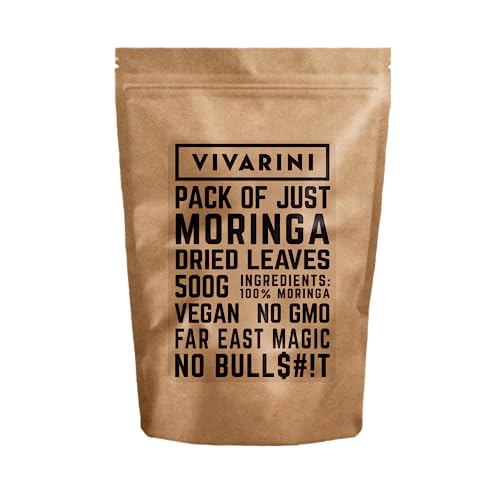 Vivarini Moringa 500g | Subtiler, pflanzlicher Geschmack und Aroma | Weit verbreitet im traditionellen Ayurveda | Zusatz zu Aufgüssen - Tee und Mate Tee und Speisen | 0,5kg von Vivarini
