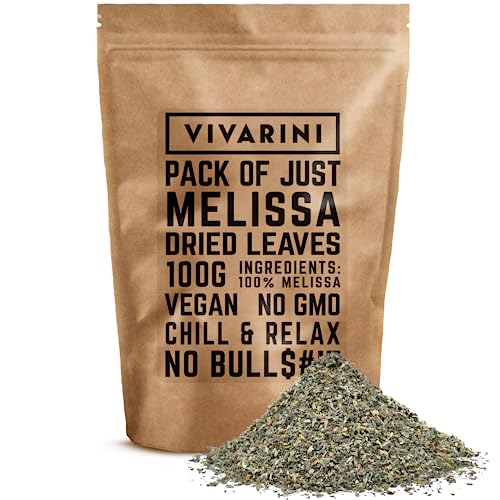 Vivarini Zitronenmelisse 100g | Melisse | Kräutergeschmack und tiefes Aroma | Kraft der Ruhe und Entspannung | Zusatz zu Aufgüssen - Tee und Mate Tee | 0,1kg von Vivarini