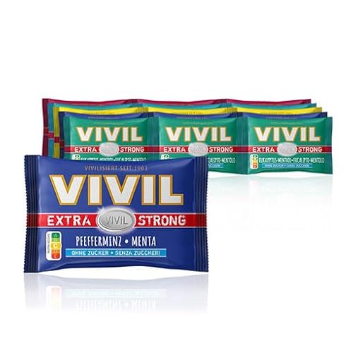 VIVIL Extra Strong Mix, 5 x 3er Pack, extra starke Pastillen im gemischten Bundle, zuckerfrei & vegan, 15 x 25g VIVIL Extra Strong Mix, 5 x 3er Pack, extra starke Pastillen im gemischten Bundle, zuckerfrei & vegan, 15 x 25g von Vivil